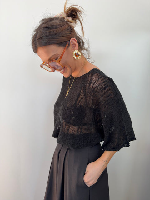Top en maille - noir
