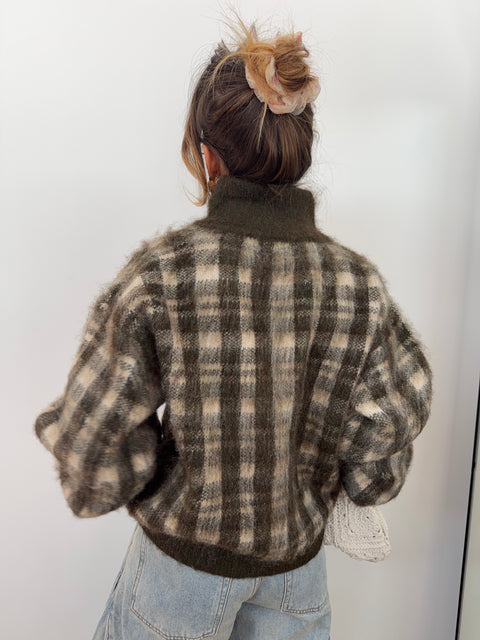 Gilet à carreaux - kaki
