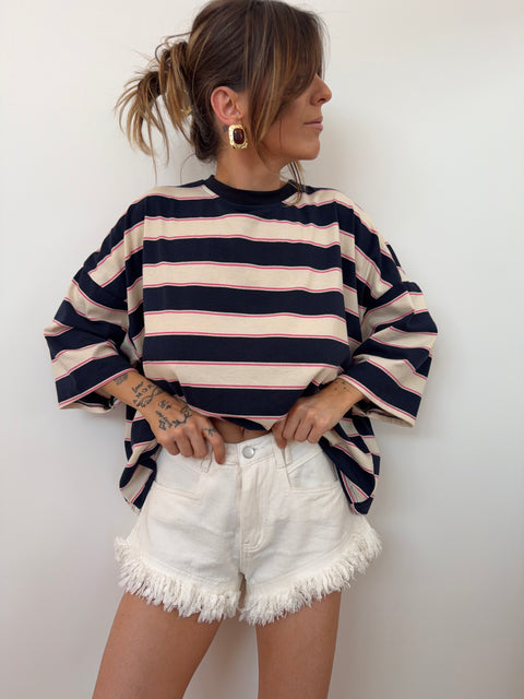 Short en jean - blanc