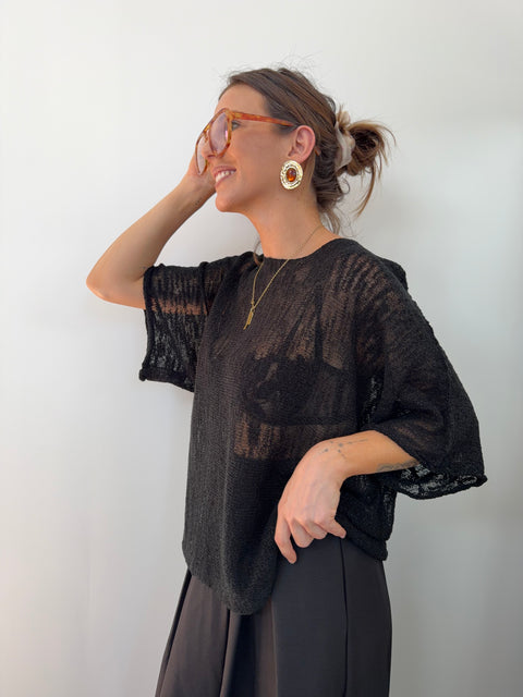 Top en maille - noir
