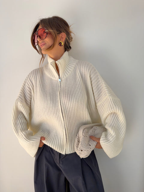 Veste cotelée - blanche
