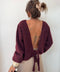 Pull dos nu - bordeaux