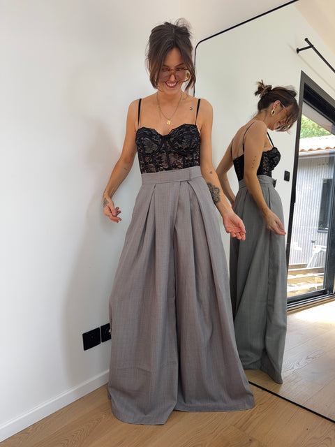 Pantalon à scratch - gris