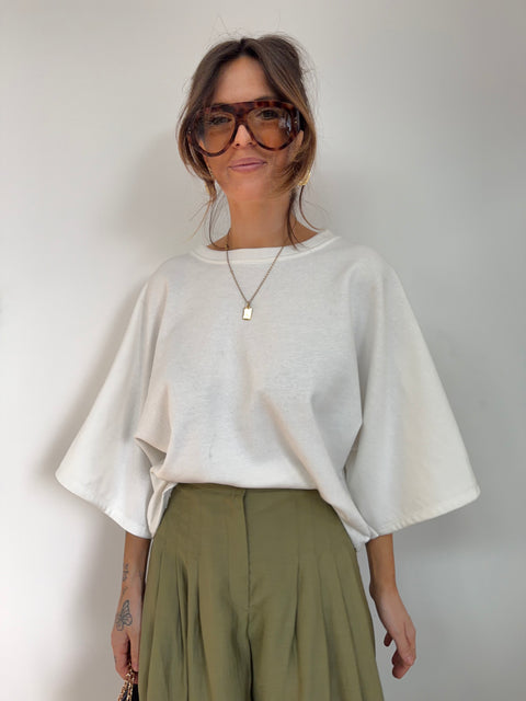 Sweat manches 3/4 - blanc