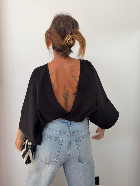 T-shirt Lover's dos nu V - noir