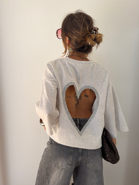 T-shirt coeur - gris