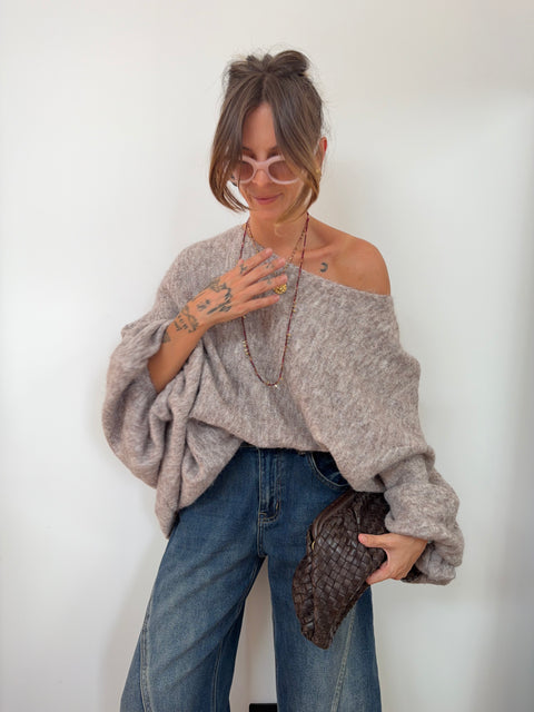 Pull oversize - taupe