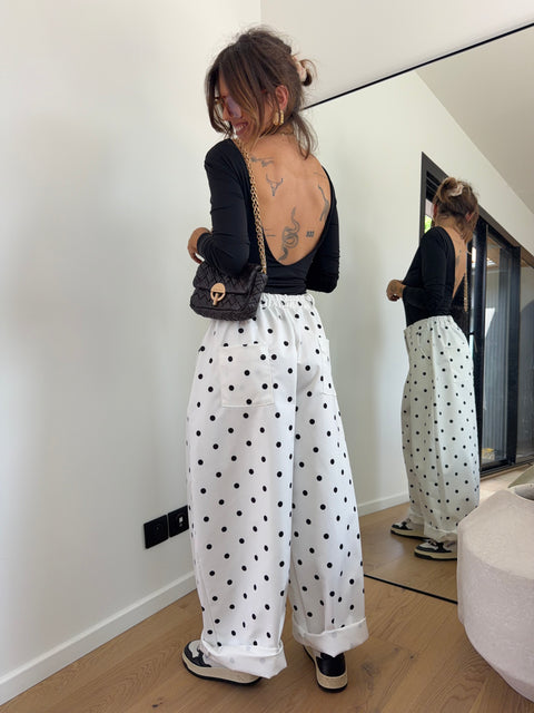 Pantalon Jacks à pois - blanc