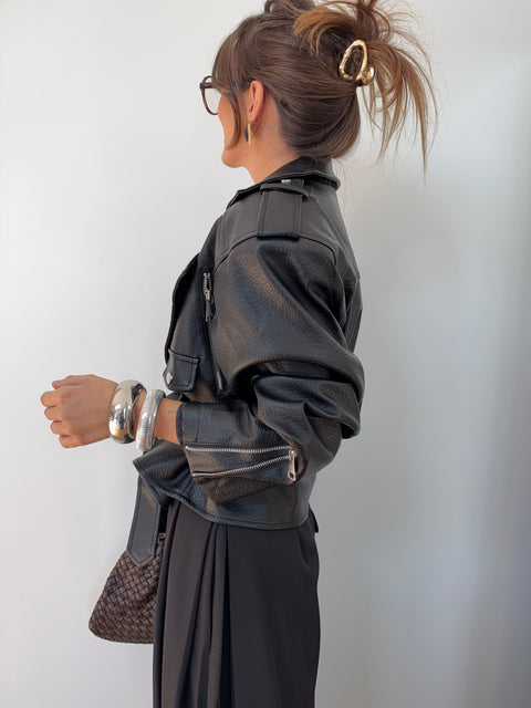 Veste simili à épaulettes - noir