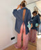 Chemise dos nu en lin - bleue