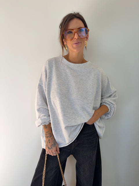 Sweat Copine - gris et jaune fluo (pré commandé)