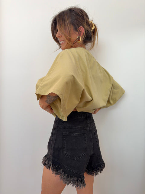 Short en jean - noir