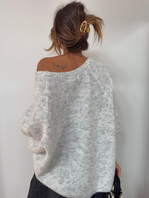 Pull manches 3/4 - gris