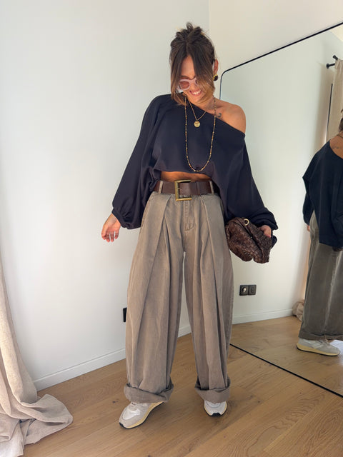 Pantalon & ceinture Brune - taupe (en pré-commande)