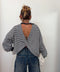 Sweat dos croisé - rayé bleu