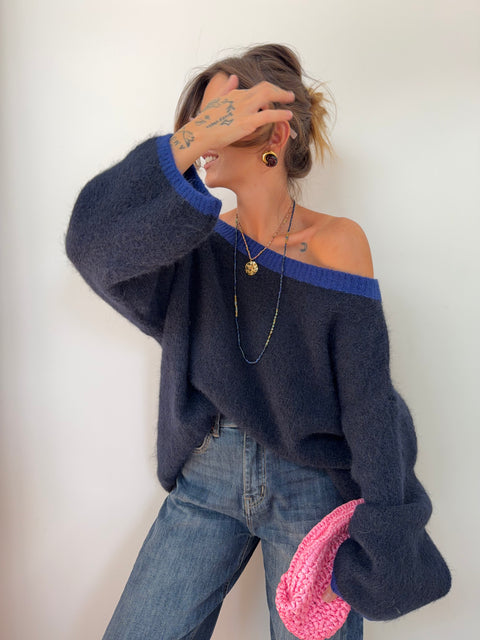 Pull Bali - bleu et bleu électrique