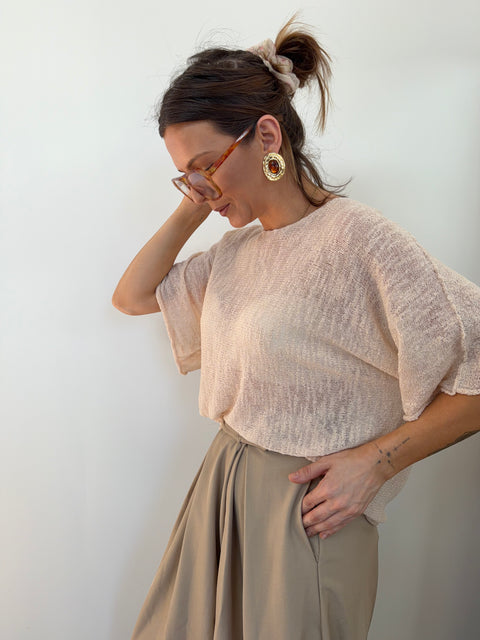 Top en maille - beige