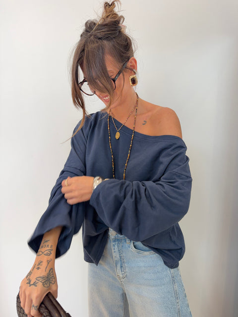 T-shirt asymétrique - bleu marine