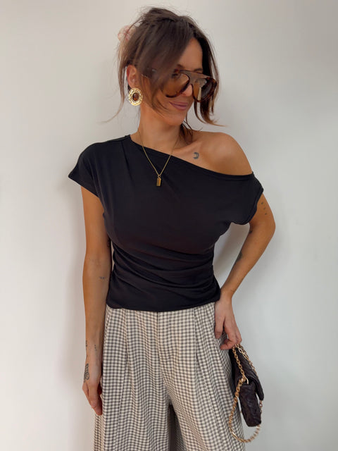 T-shirt asymétrique - noir