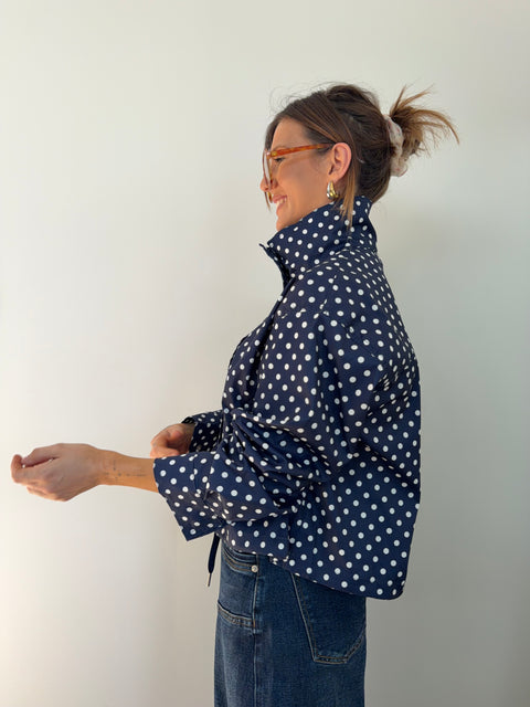 Veste à pois - marine et blanche