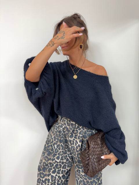 Pull oversize - bleu marine