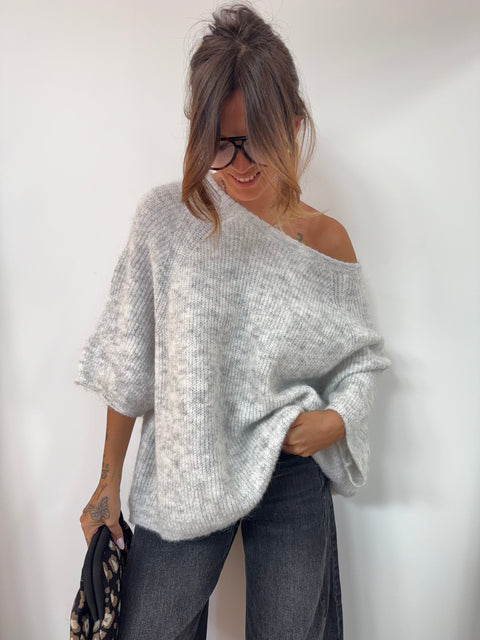 Pull manches 3/4 - gris
