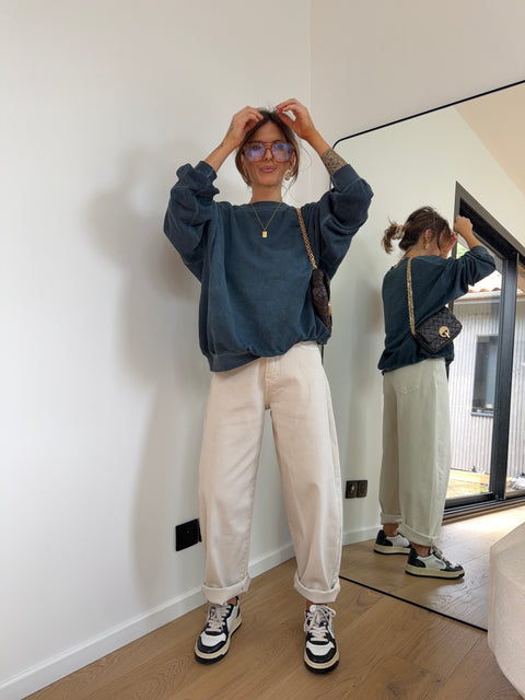 Jeans ballon beige