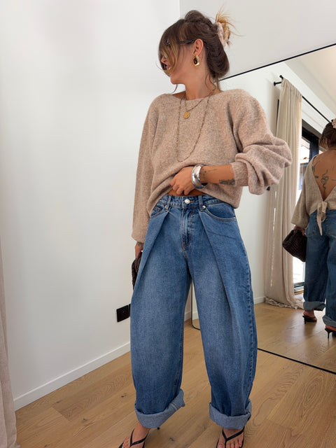 Jeans replissé bleu - Maé