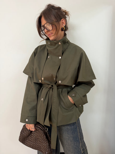 Veste à ceinture - Kaki