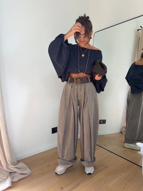 Pantalon & ceinture Brune - taupe (en pré-commande)