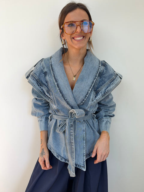 Veste en jeans - détails zipés