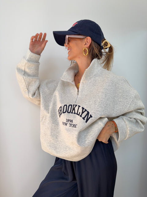 Sweat Brooklyn - gris chiné