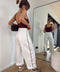 Jeans blanc à couture choco