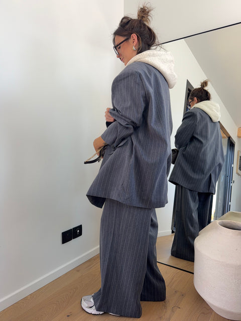 Pantalon à rayures - bleu