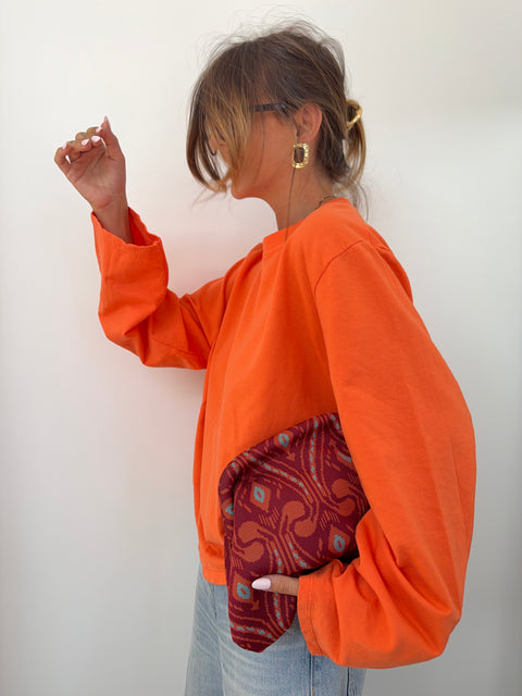 Haut manches longues dos nu - orange