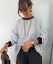 Sweat gris- col bleu