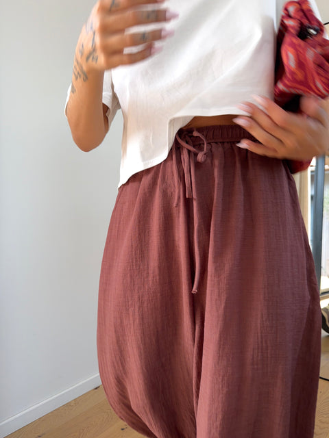 Pantalon ballon - terracotta
