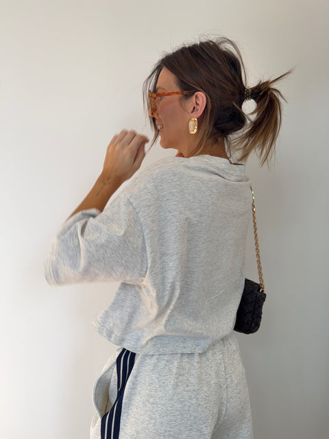 T-shirt court - gris chiné