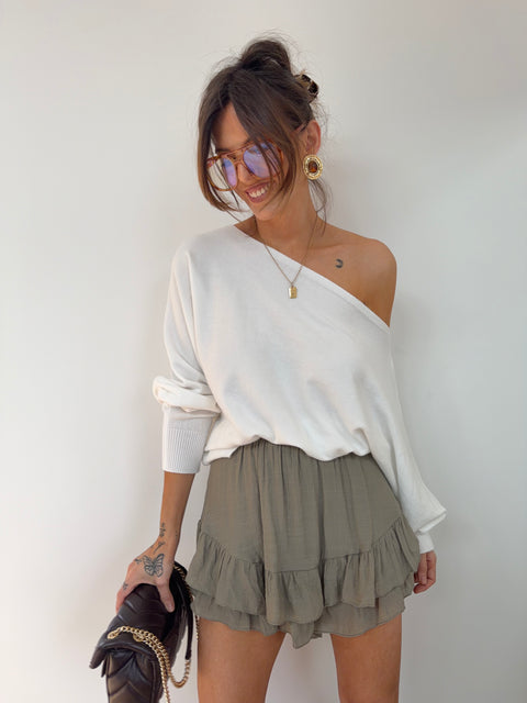 Pull asymétrique - blanc