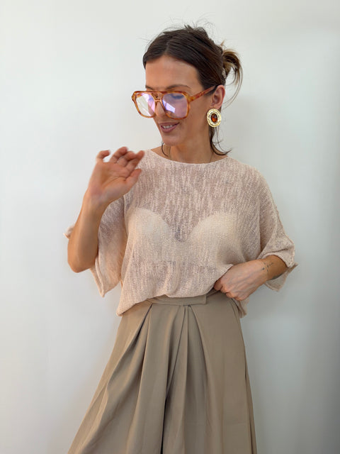 Top en maille - beige