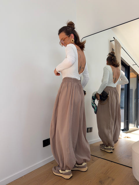 Pantalon ballon - taupe (pré commande)