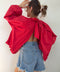 Blouse dos nu - rouge