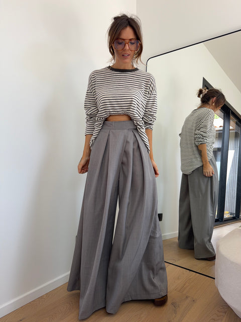 Pantalon à scratch - gris