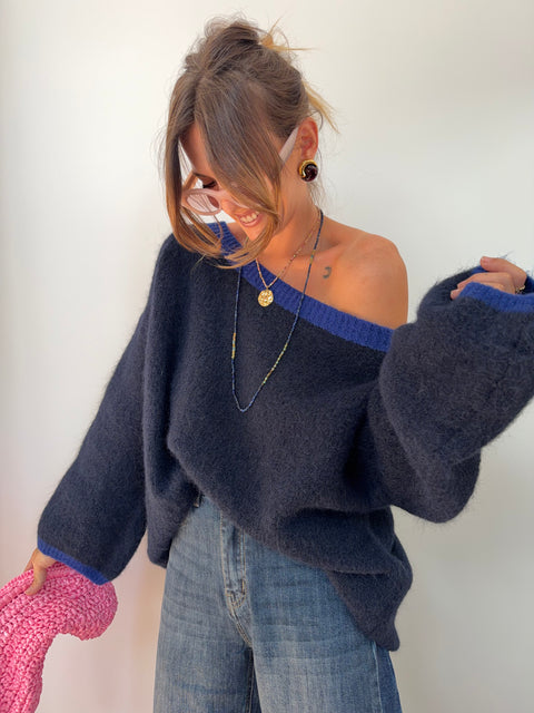 Pull Bali - bleu et bleu électrique