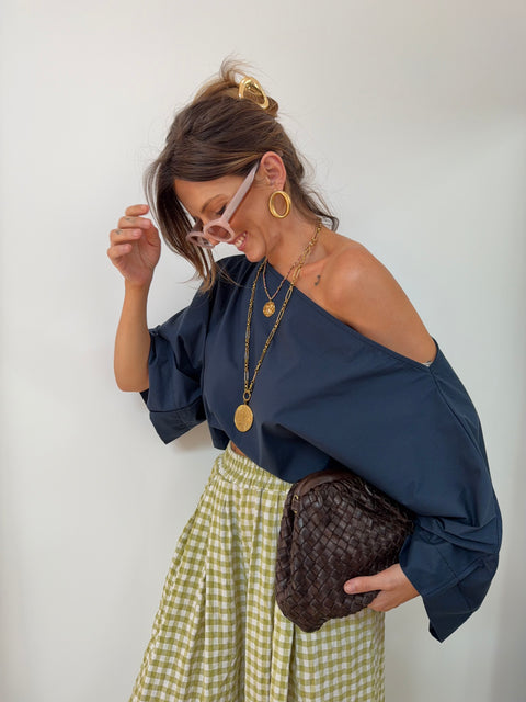 Blouse asymétrique - bleue marine