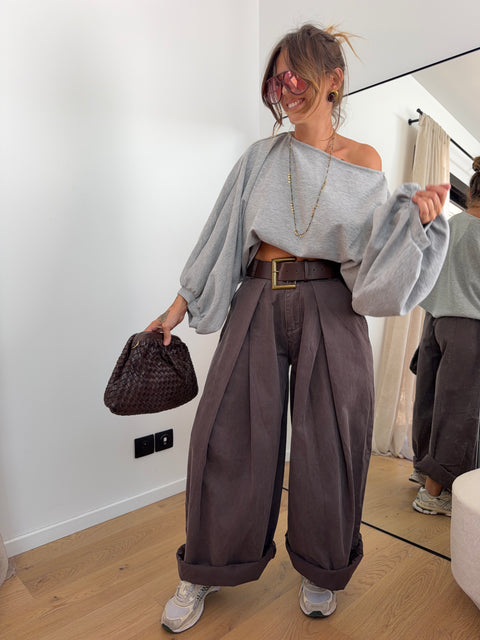 Pantalon  & ceinture Brune  - choco (pré commande novembre 2026)