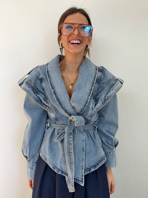Veste en jeans - détails zipés