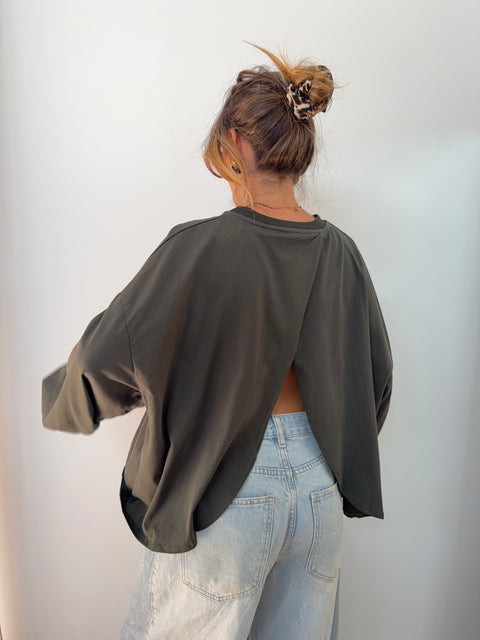 T-shirt long Mia - kaki