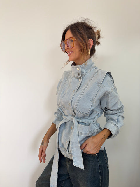 Veste à noeud - bleu clair