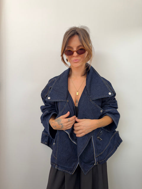 Veste en jean oversize - bleu foncé